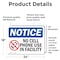 Signmission No Cell Phone Use In Facility Sign With Symbol, 24 in W x Rectangle, Vinyl Decal OS-2PACK-NS-D-1824-L-14415 - alternate 6
